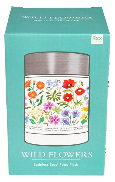 Borraccia termica color crema/argentata 450 ml Wild Flowers – Rex London