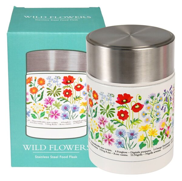 Borraccia termica color crema/argentata 450 ml Wild Flowers – Rex London