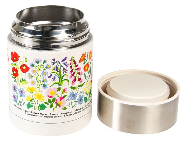 Borraccia termica color crema/argentata 450 ml Wild Flowers – Rex London