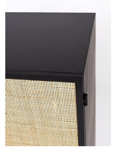 Cassettiera alta in rattan nero 80x100 cm Guuji - White Label