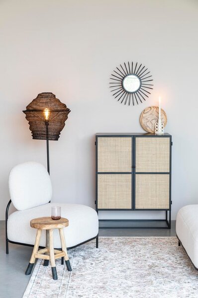 Cassettiera alta in rattan nero 80x100 cm Guuji - White Label