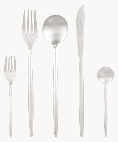 Set di posate con finitura opaca spazzolata in diverse misure di set Shimmer