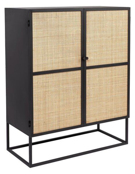 Cassettiera alta in rattan nero 80x100 cm Guuji - White Label