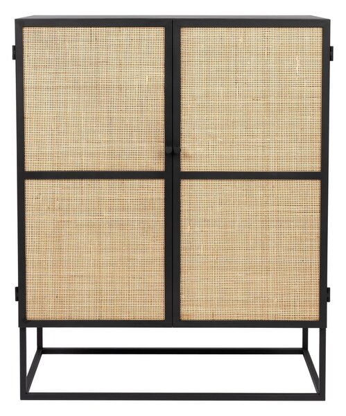 Cassettiera alta in rattan nero 80x100 cm Guuji - White Label