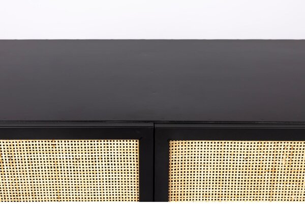 Cassettiera alta in rattan nero 80x100 cm Guuji - White Label