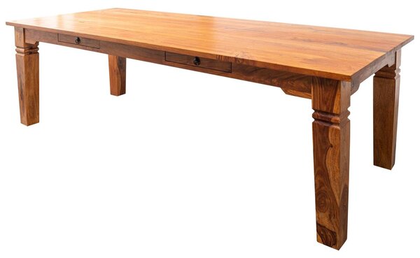 MASSIVMOEBEL24 | tavolo da pranzo in legno di Acacia 200x100x76 miele dorato laccato OXFORD #0606