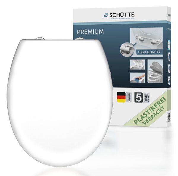 SCHÜTTE Sedile WC in materiale termoindurente WHITE, con chiusura ammortizzata e chiusura rapida