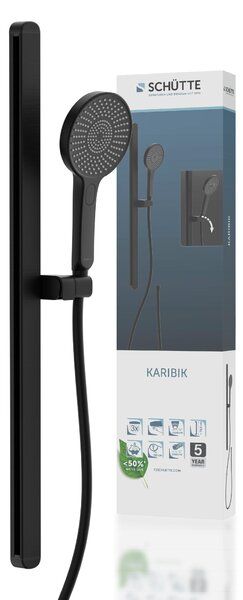 Set doccia a barra KARIBIK, nero opaco, ovale