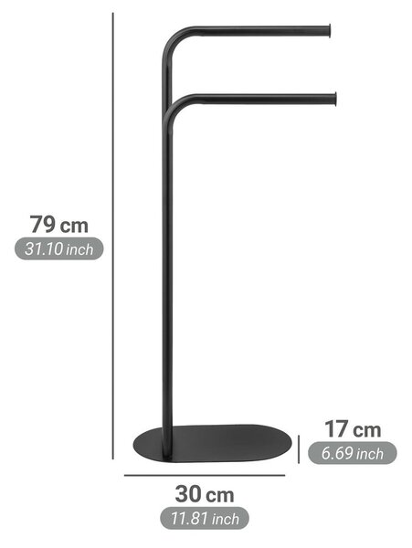 Stand portasciugamani nero in acciaio Levante – Wenko