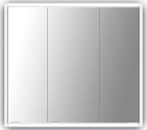 Specchio LED Batu, 80 x 70,8 cm, legno, bianco