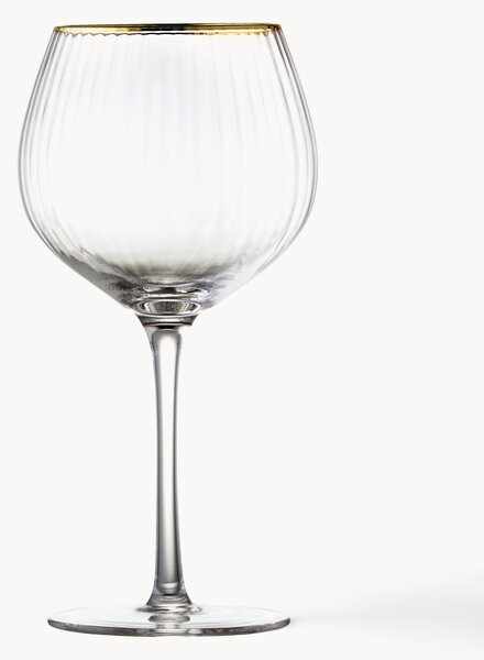 Set di 4 bicchieri da vino in vetro soffiato con struttura millerighe Palermo