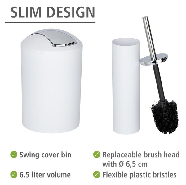 Set di accessori per il bagno bianco in plastica Calvo – Wenko