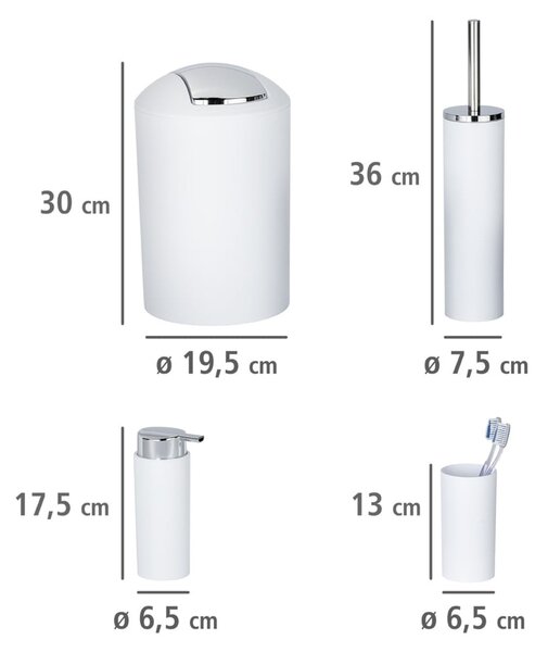 Set di accessori per il bagno bianco in plastica Calvo – Wenko