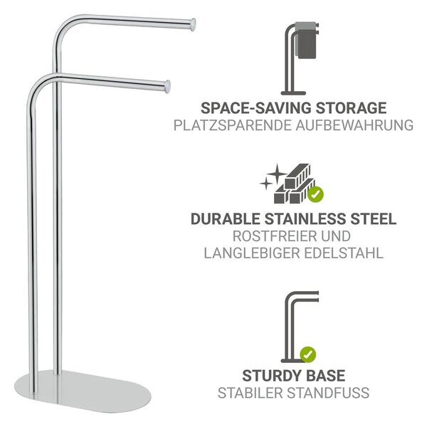 Stand portasciugamani color argento lucido in acciaio inox Levante – Wenko