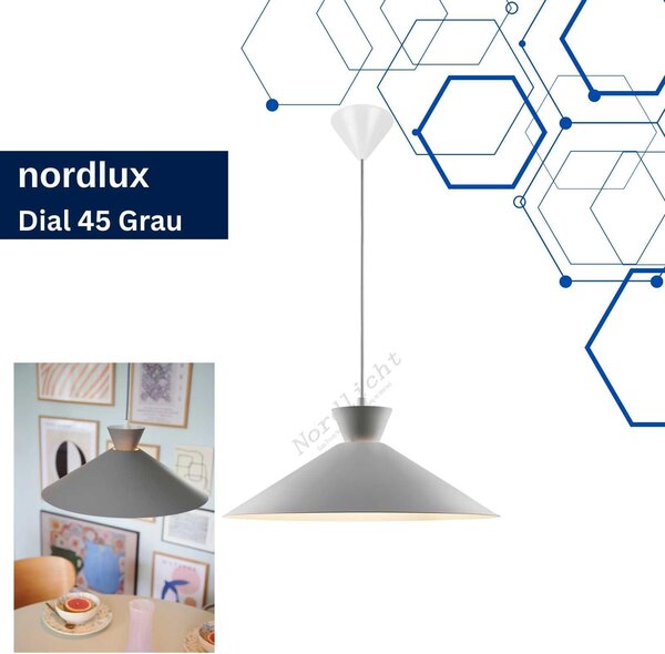 NORDLUX Dial lampadario a sospensione più grande, Variante: Ø 450 x 175 mm, 40 W, E27, grigio