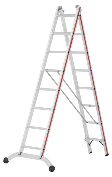 Scala multiuso a due sezioni, 2×8 gradini, 2,39 m, Hymer