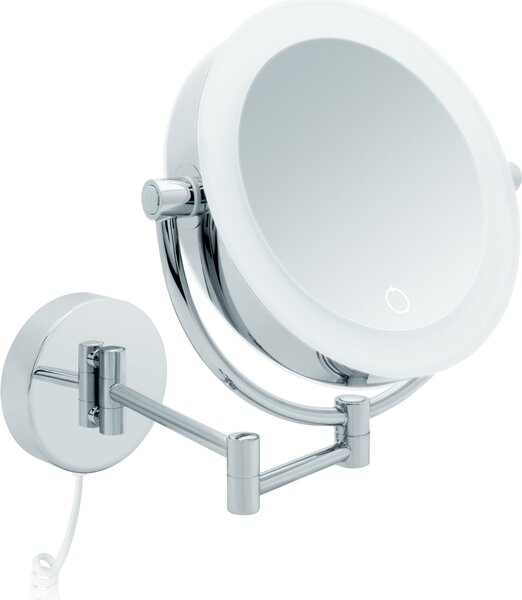 Specchio di cortesia Libaro XXL TOKIO LED specchio d'ingrandimento 5x / 10x montaggio a muro funzione dimmer con cavo bianco Auto off