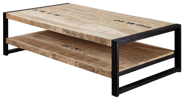 MASSIVMOEBEL24 | tavolino da salotto in legno di Mango 140x80x40 mango naturale stampato FACTORY #126