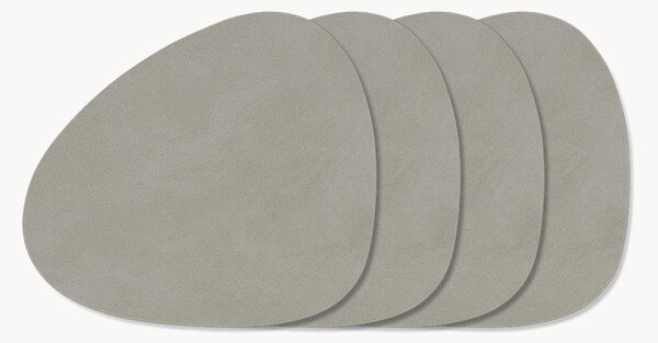 Sottobicchiere in pelle dalla forma asimmetrica Curve 4 pz