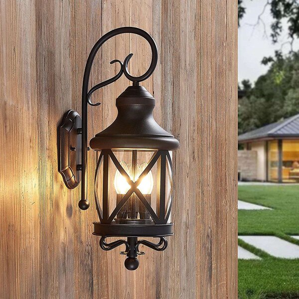 Lindby - Classic I Lampada da parete bruin - Marcellino I Illuminazione per esterni - Cilindro in acciaio - LED adatto E14