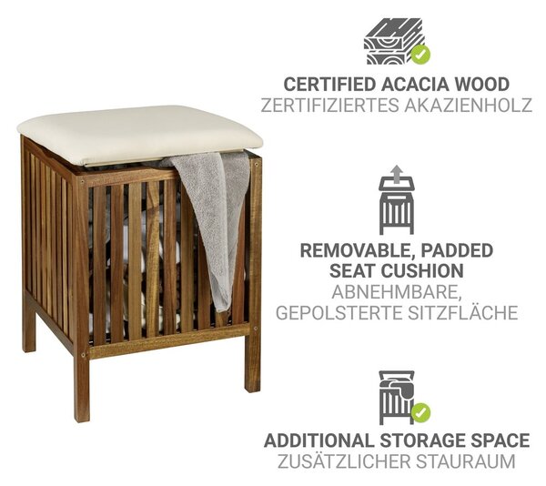 Cesta per il bucato colore naturale scuro in legno 38 l Fondi – Wenko