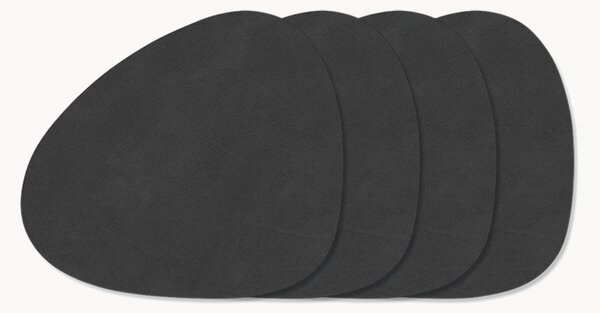 Sottobicchiere dalla forma asimmetrica in pelle Curve 4 pz