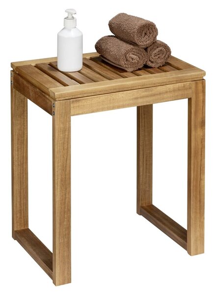 Sgabello di colore naturale in acacia massiccia Fondi – Wenko