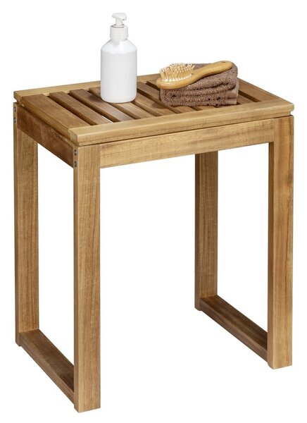 Sgabello di colore naturale in acacia massiccia Fondi – Wenko
