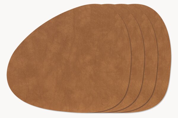 Tovaglietta americana dalla forma asimmetrica in pelle Curve 4 pz