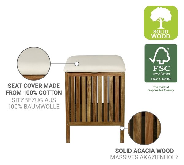 Cesta per il bucato colore naturale scuro in legno 38 l Fondi – Wenko