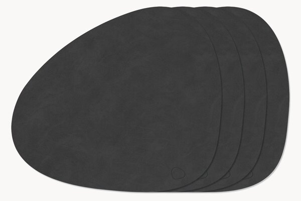 Tovaglietta americana dalla forma asimmetrica in pelle Curve 4 pz