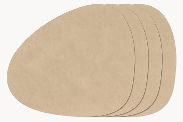 Tovaglietta americana dalla forma asimmetrica in pelle Curve 4 pz