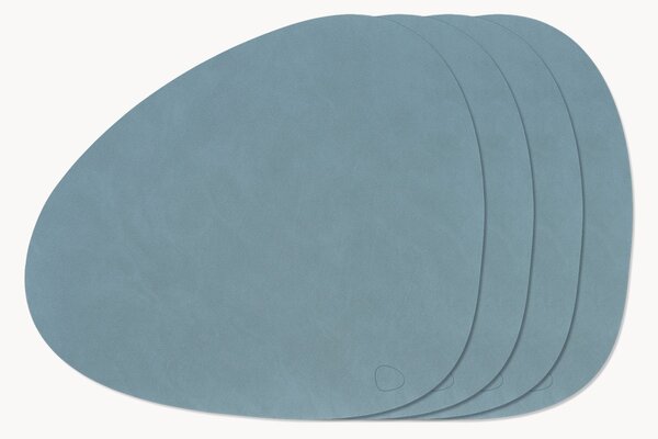 Tovaglietta americana in pelle dalla forma asimmetrica Curve 4 pz