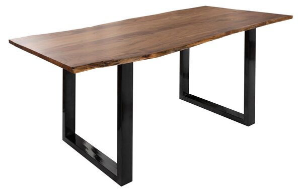 MASSIVMOEBEL24 | FREEFORM 3 Tavolo da pranzo in legno di acacia - laccato natur / gambe in ferro - antracite lucido 220x100x76