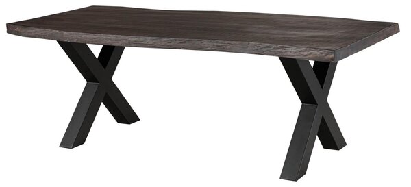 MASSIVMOEBEL24 | FREEFORM 5 tavolo da pranzo in legno di mango - verniciato grigio / gambe in ferro X antracite matt 180x90