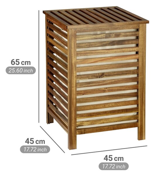 Cesta per il bucato colore naturale scuro in legno 56 l Fondi – Wenko
