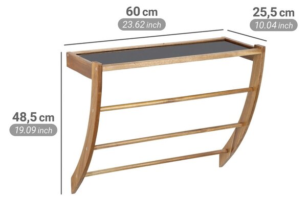 Portasciugamano da parete colore naturale scuro in legno Fondi – Wenko