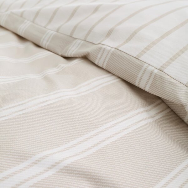 Biancheria da letto beige in cotone per letto matrimoniale/per letto esteso 230x220 cm Ashford Stripe – Bianca