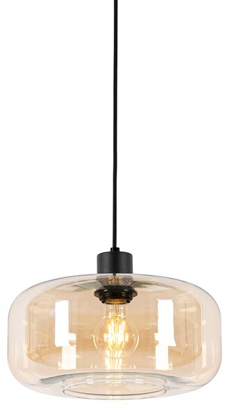 Lampada sfera vetro bianca con struttura asta nera SORENTO D20 - Lampade  Vintage e Industriali