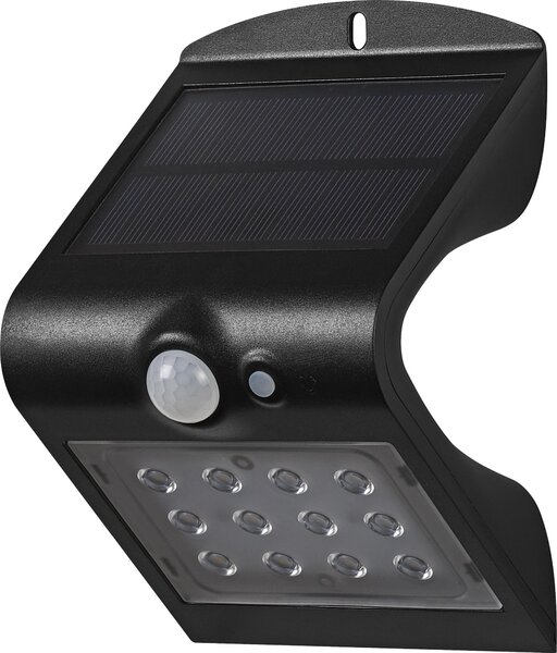 OSRAM ENDURA BUTTERFLY, faretto solare, colore nero, 1,5W, 200 lumen, sensore di movimento e di luce, illuminazione per esterni, batteria ricaricabile, lunga durata, facile installazione, grado di protezione IP65, temperatura di colore 4000K
