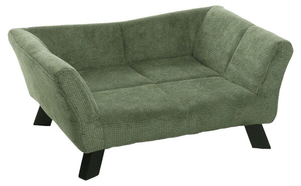 Divano per cani Flamingo Damario rettangolare verde, dimensioni: 62,5 x 43 x 25 cm