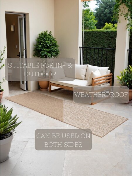 Passatoia da interno ed esterno beige/avorio 80x250 cm Duet Kona – NORTHRUGS