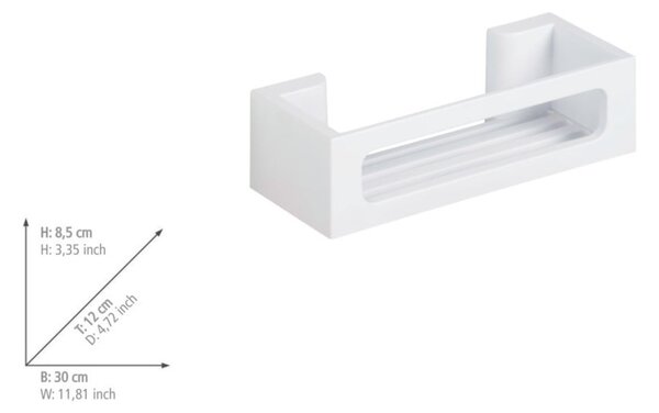 Mensola da bagno senza foratura bianco opaco in plastica con aggancio Turbo-loc Bralia – Wenko