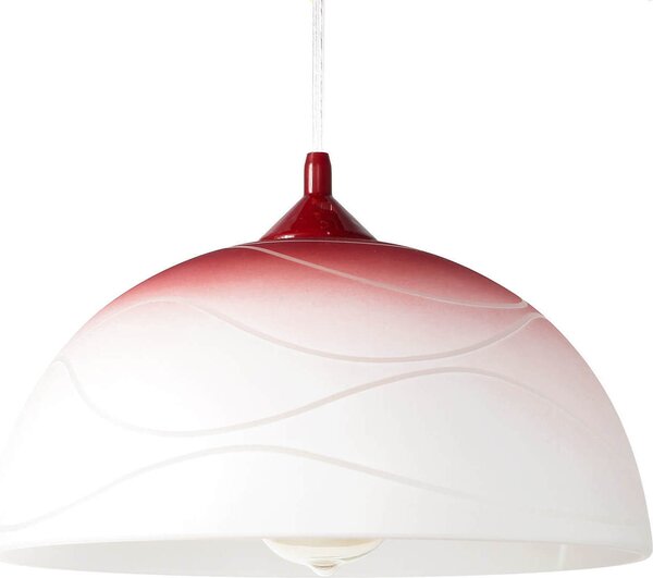 ADANIA Elegante lampada a sospensione in vetro rosso design retrò vetro E27 luminosa lampada a sospensione tavolo da pranzo