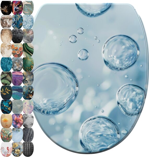 SANILO® Sedile per wc con chiusura morbida e sgancio rapido Bubbles, coperchio per wc direttamente dal produttore, sedile per wc, sedile per wc, copriwater, sedile per wc