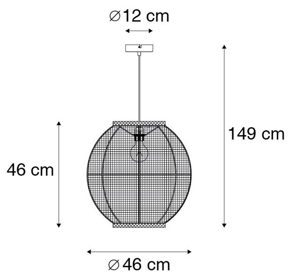 Lampada a sospensione orientale marrone 46 cm - ROB