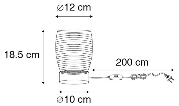 Lampada da tavolo Art Déco ottone vetro fumé - MICHI