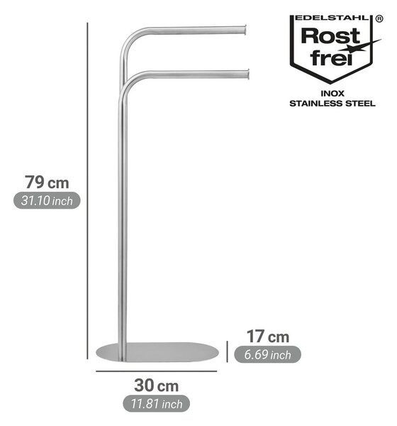 Stand portasciugamani color argento opaco in acciaio inox Levante – Wenko