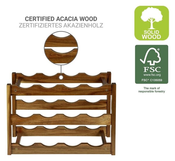 Portabottiglie per vino in legno numero di bottiglie 12 Fondi – Wenko