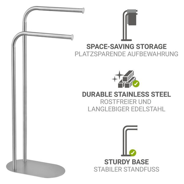 Stand portasciugamani color argento opaco in acciaio inox Levante – Wenko